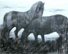 04-99555_oil-coal-canvas_100x130_2000_2021_Pferde